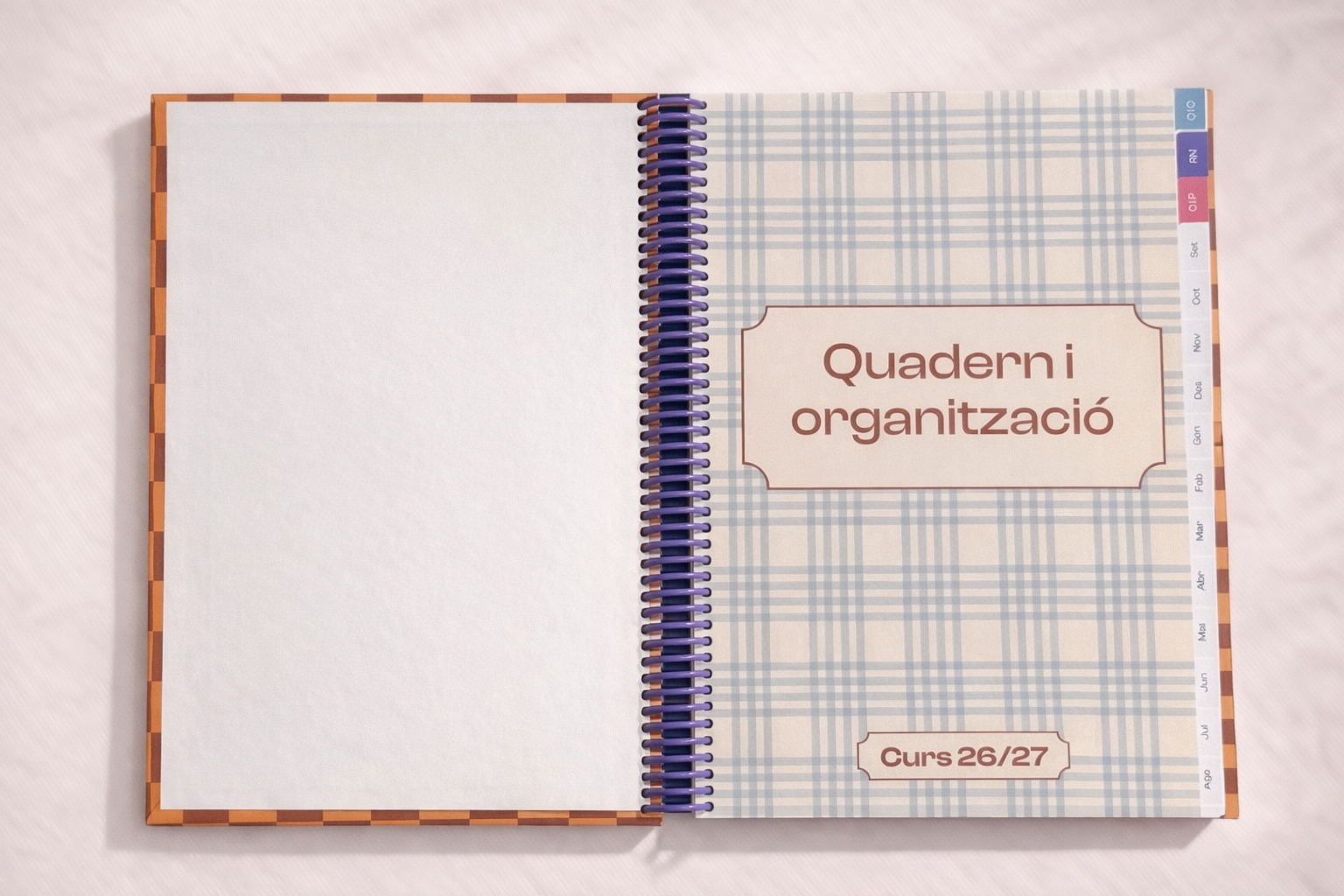 Agenda 26/27 - CUADROS NARANJA/LILA