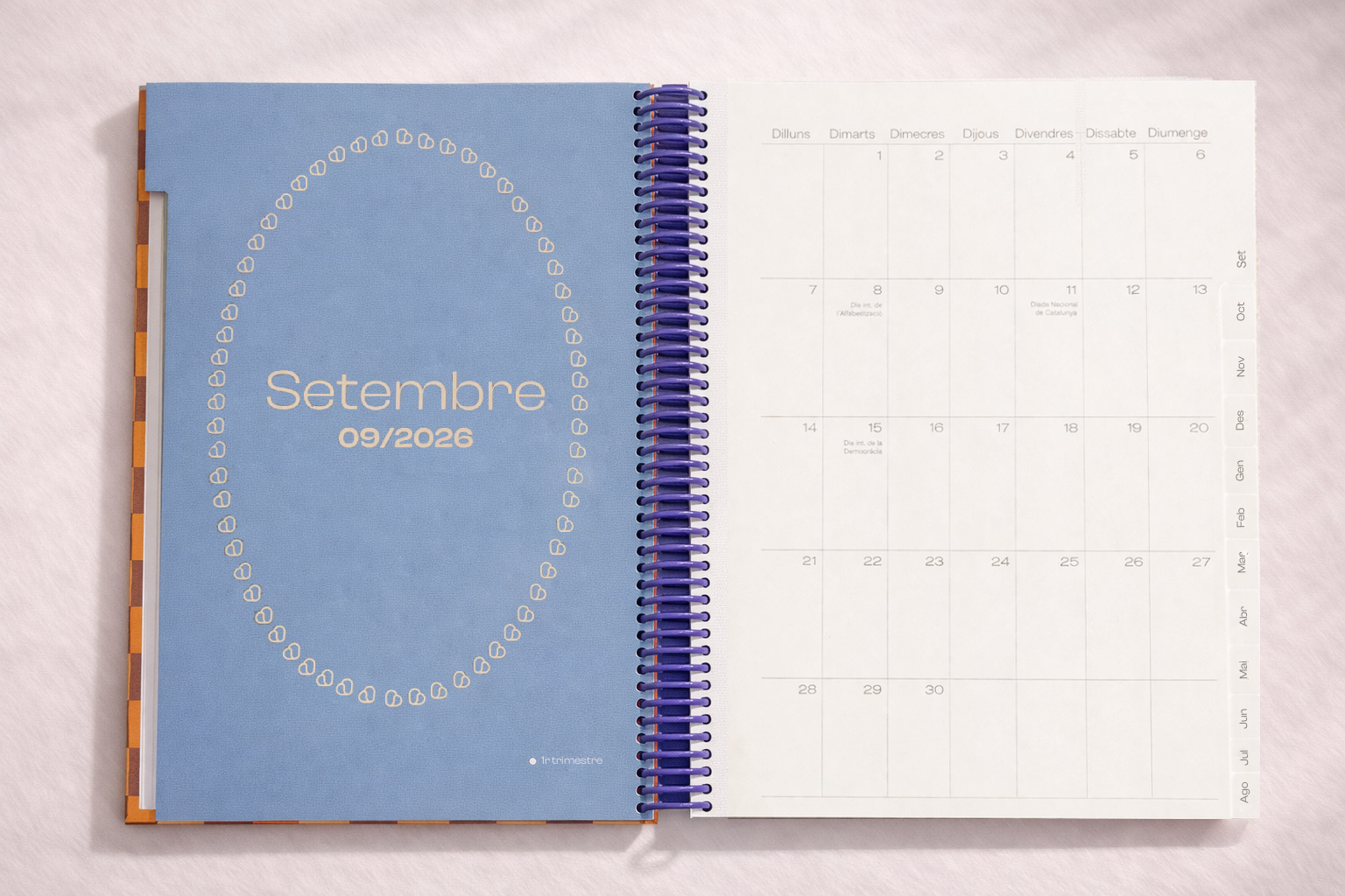 Agenda 26/27 - CUADROS NARANJA/LILA